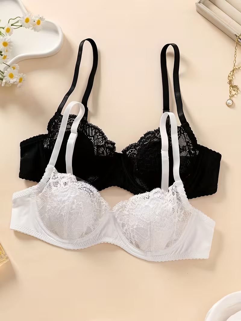 Half floral bras set