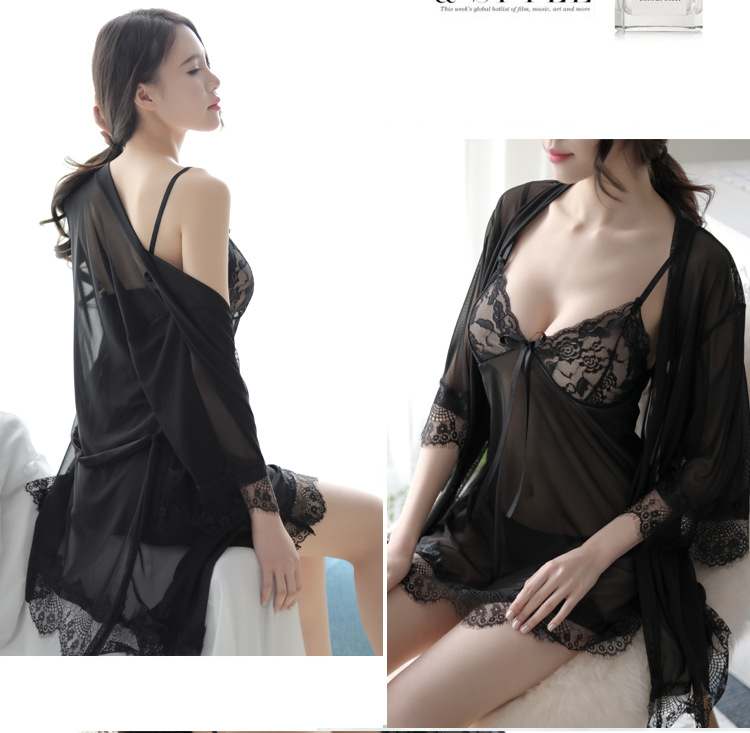 Floral net sexy nighty