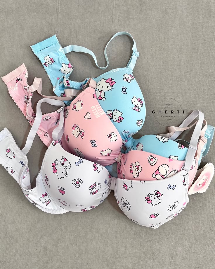 Cute kitty bras set