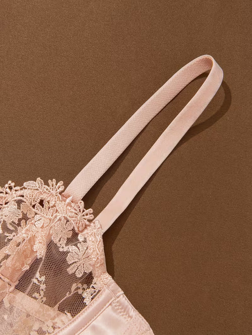 Floral net bra