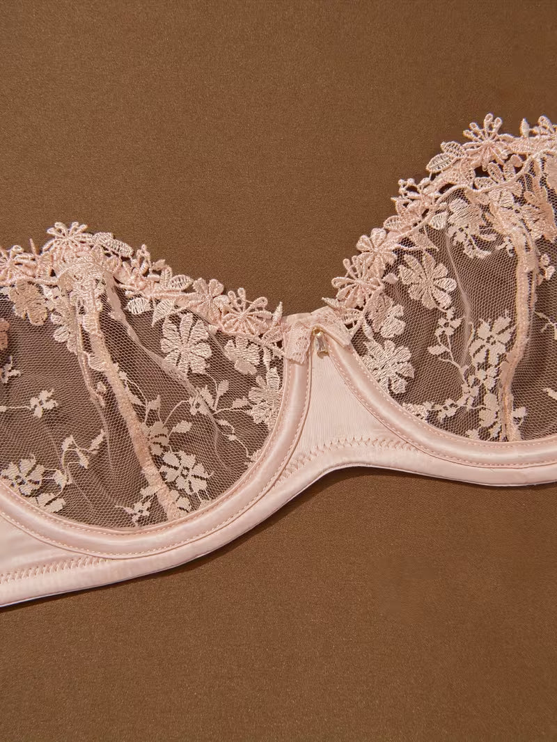 Floral net bra