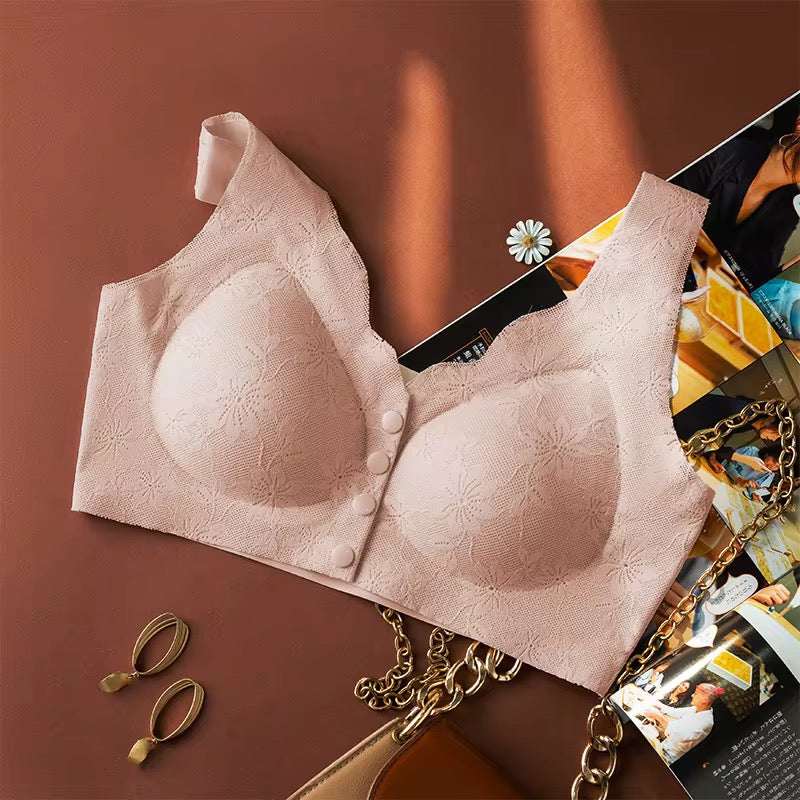Open front button bra