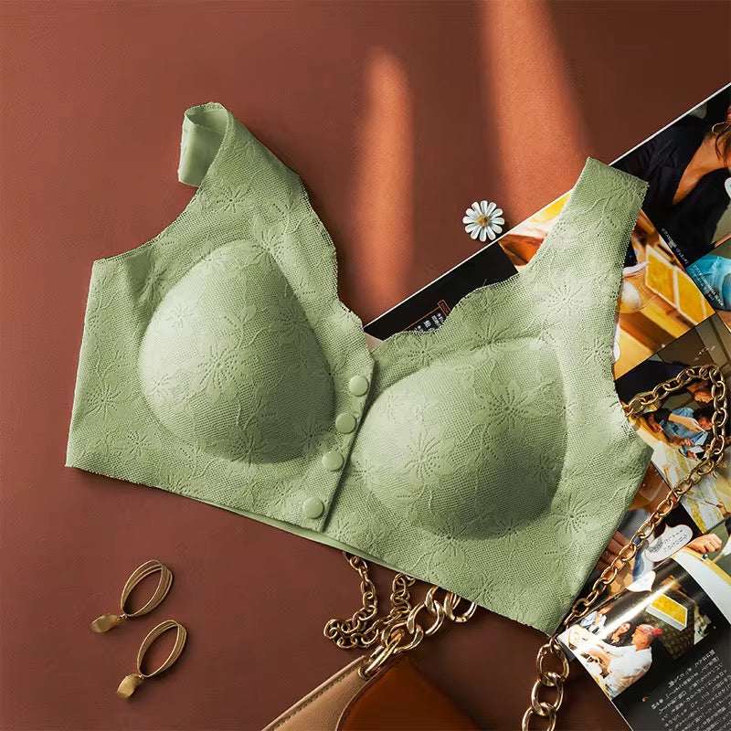 Open front button bra