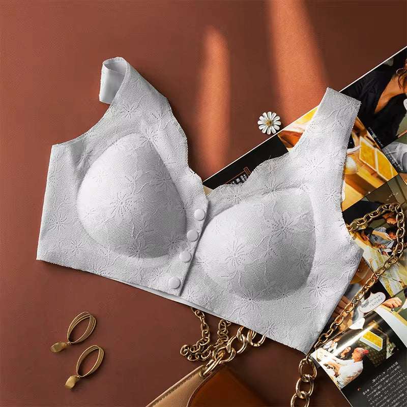 Open front button bra