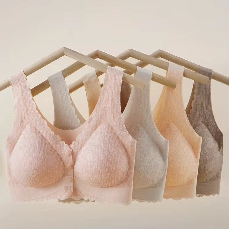 Open front button bra