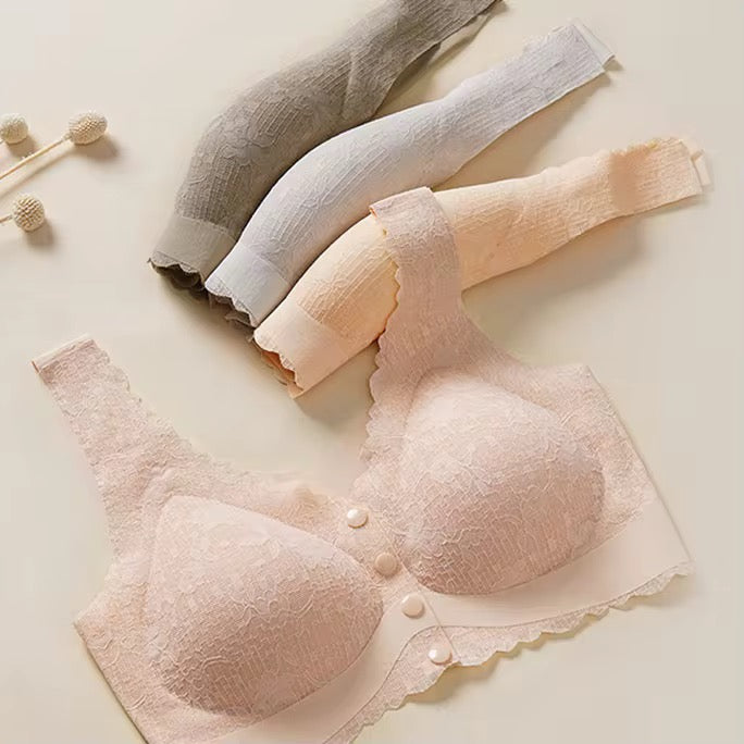Open front button bra