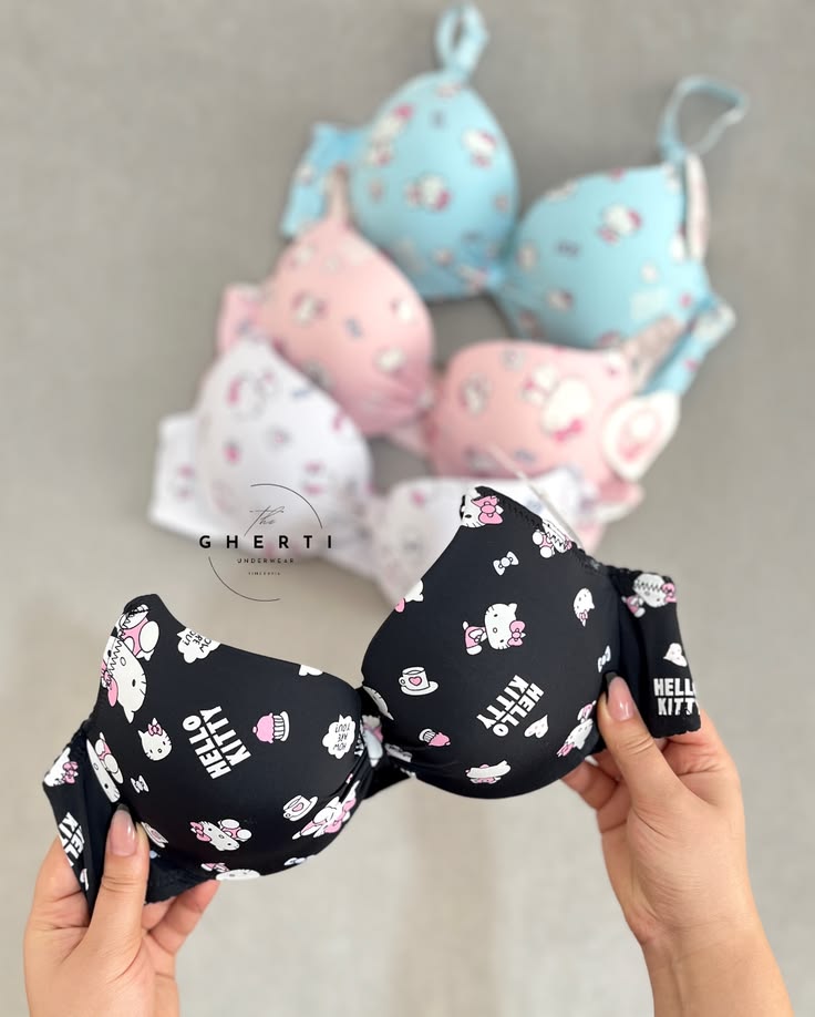 Cute kitty bras set