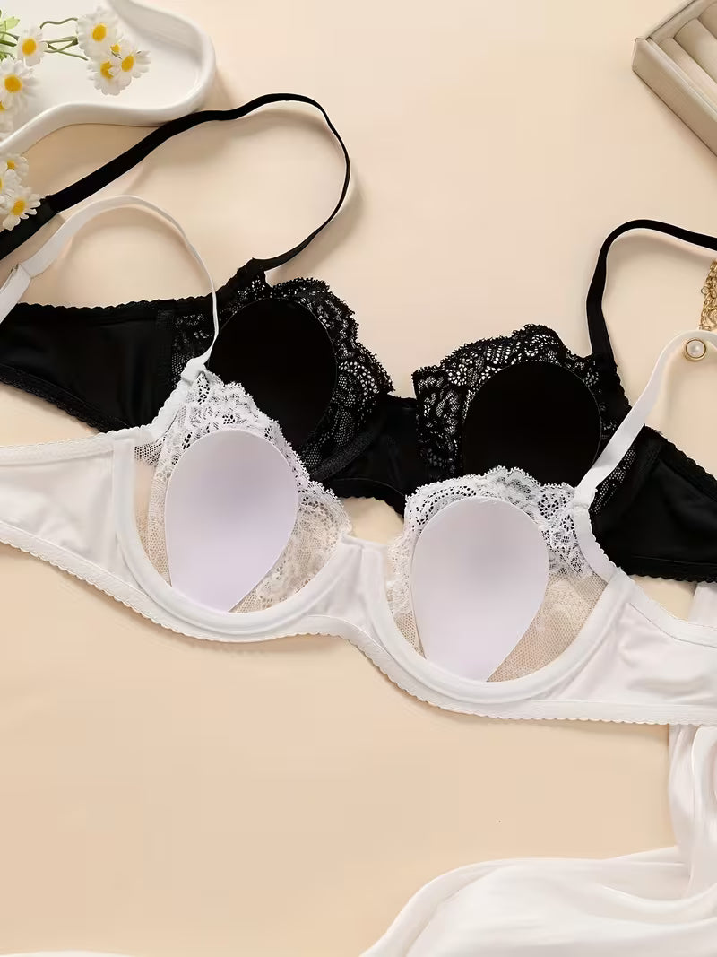 Half floral bras set